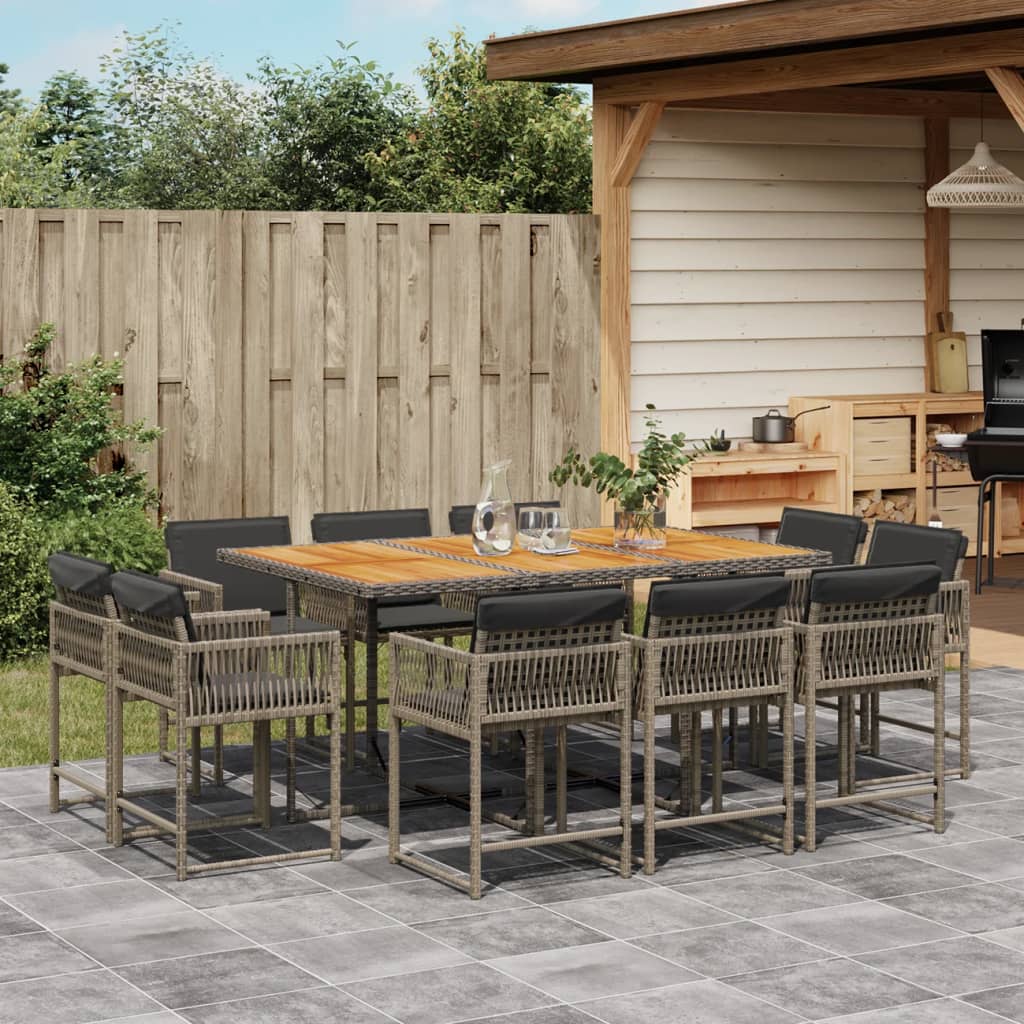 11-Delige Tuinset Met Kussens Poly Rattan