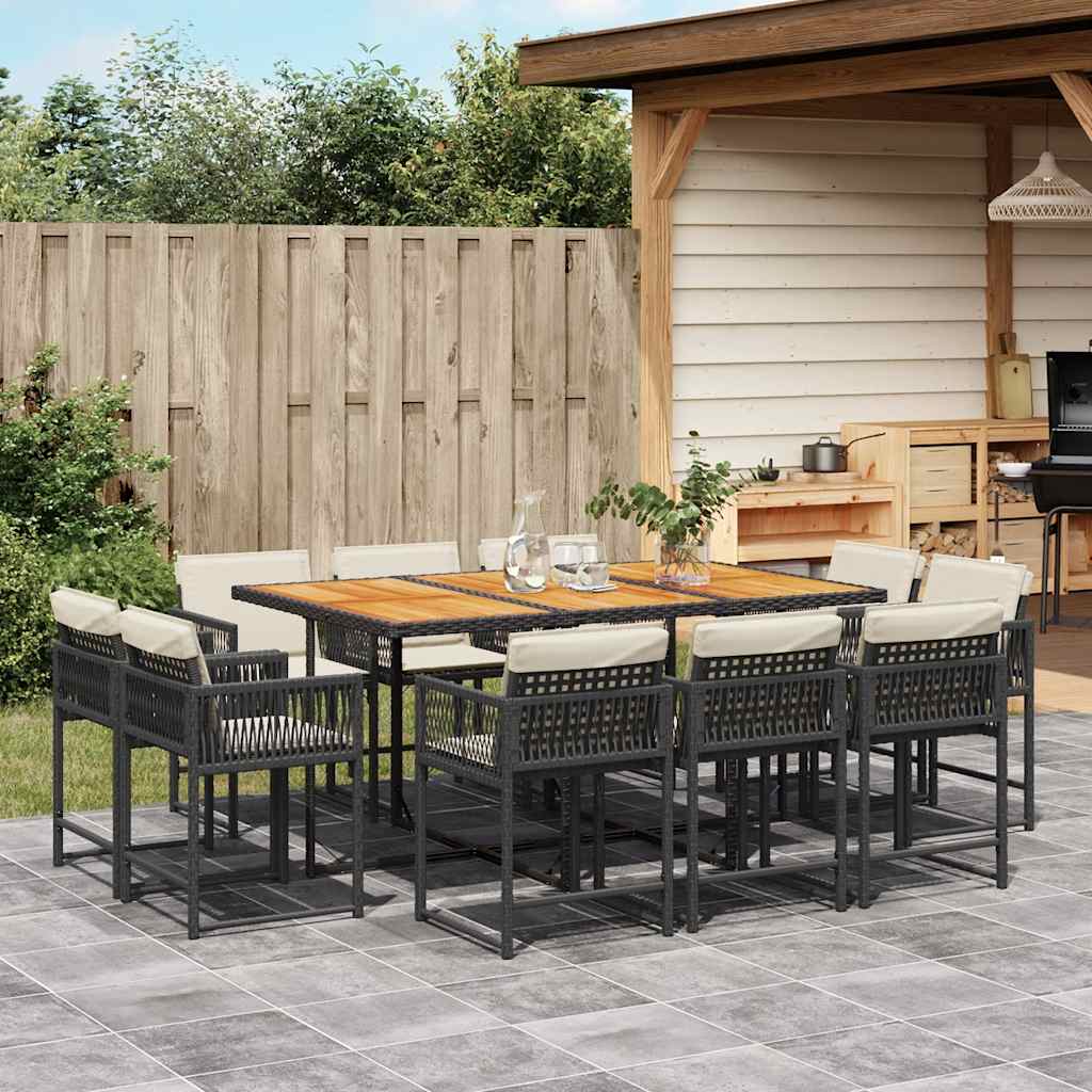 11-Delige Tuinset Met Kussens Poly Rattan