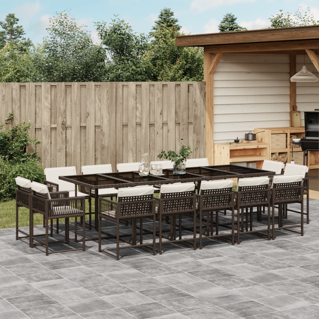 11-Delige Tuinset Met Kussens Poly Rattan