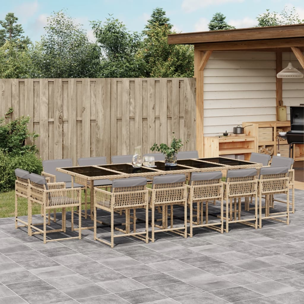 11-Delige Tuinset Met Kussens Poly Rattan