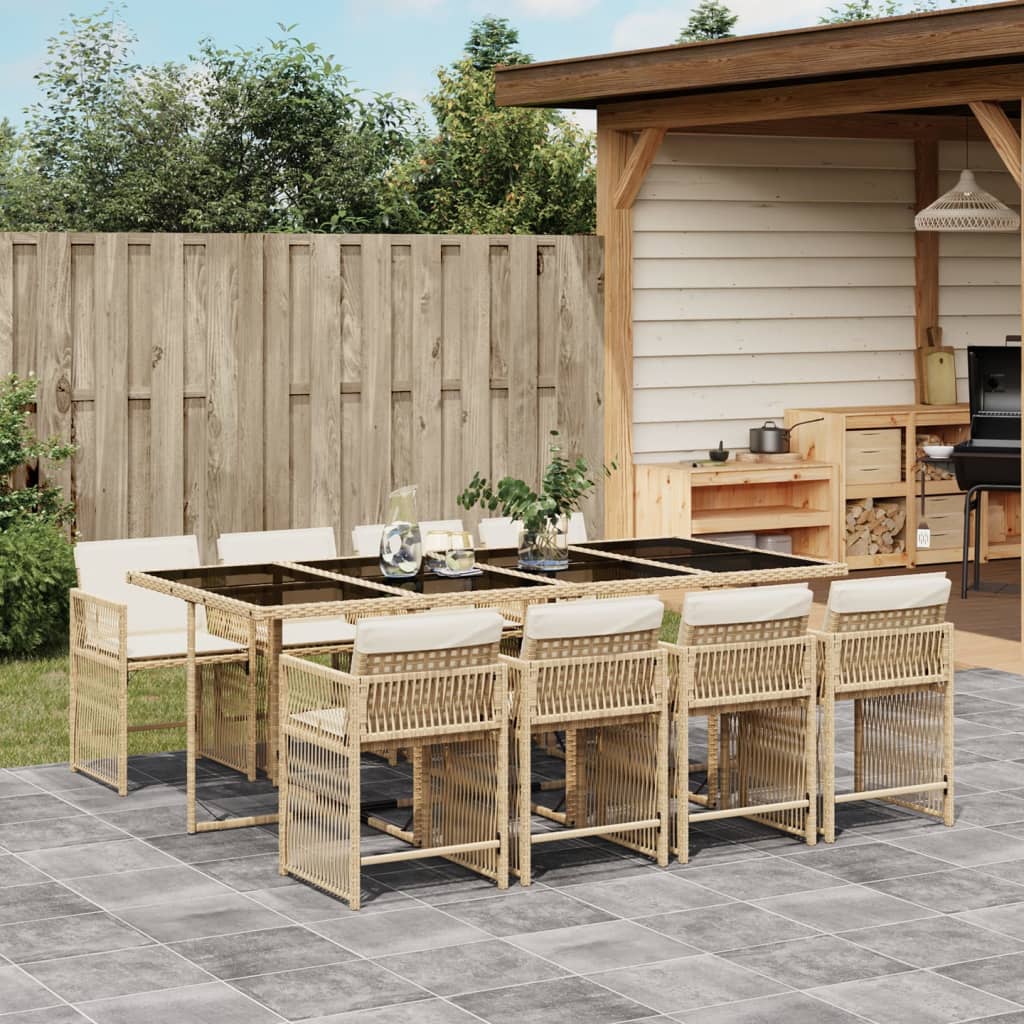7-Delige Tuinset Met Kussens Poly Rattan