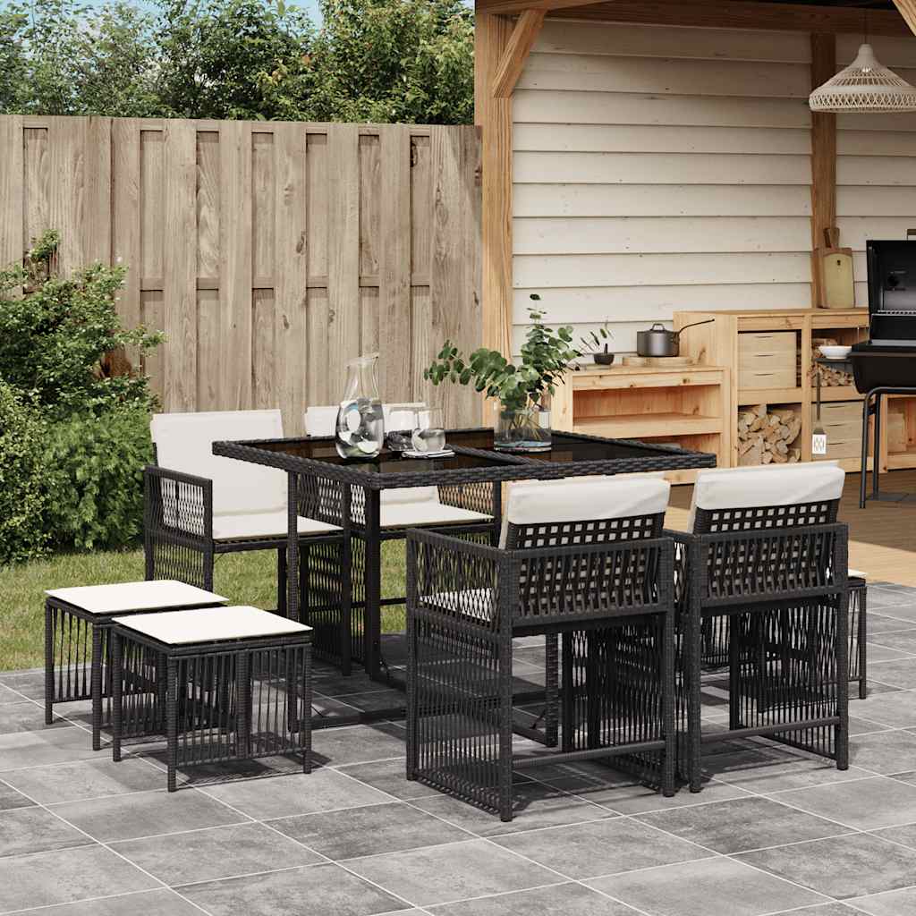 11-Delige Tuinset Met Kussens Poly Rattan