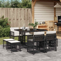11-Delige Tuinset Met Kussens Poly Rattan