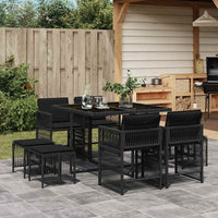 11-Delige Tuinset Met Kussens Poly Rattan