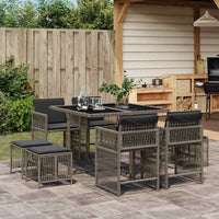 11-Delige Tuinset Met Kussens Poly Rattan