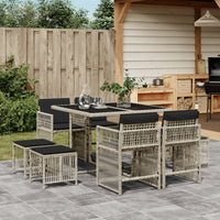 11-Delige Tuinset Met Kussens Poly Rattan