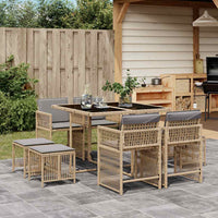 11-Delige Tuinset Met Kussens Poly Rattan