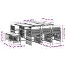 11-Delige Tuinset Met Kussens Poly Rattan