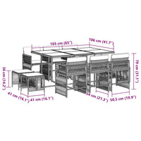 11-Delige Tuinset Met Kussens Poly Rattan