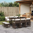 11-Delige Tuinset Met Kussens Poly Rattan