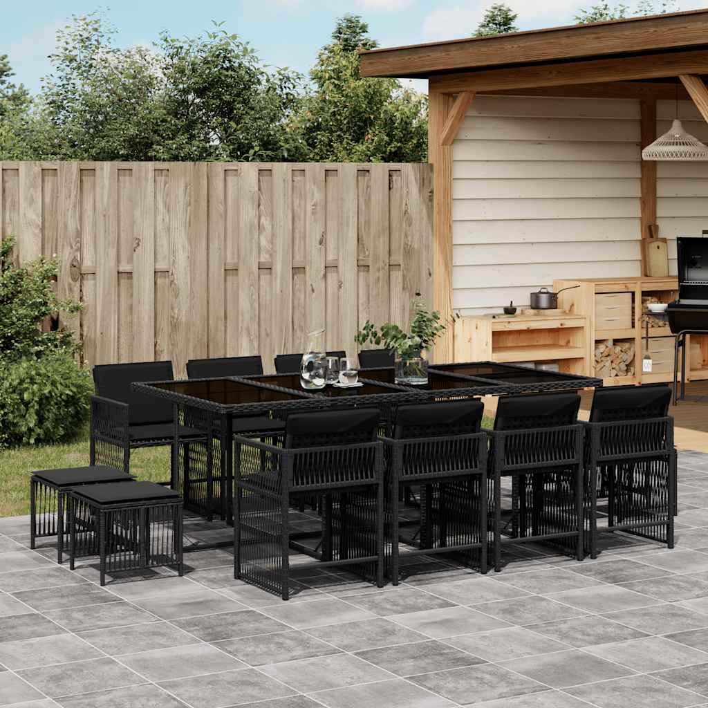 11-Delige Tuinset Met Kussens Poly Rattan