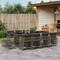11-Delige Tuinset Met Kussens Poly Rattan