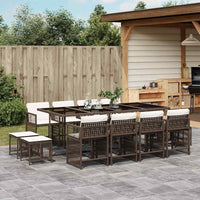 11-Delige Tuinset Met Kussens Poly Rattan