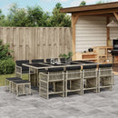 11-Delige Tuinset Met Kussens Poly Rattan