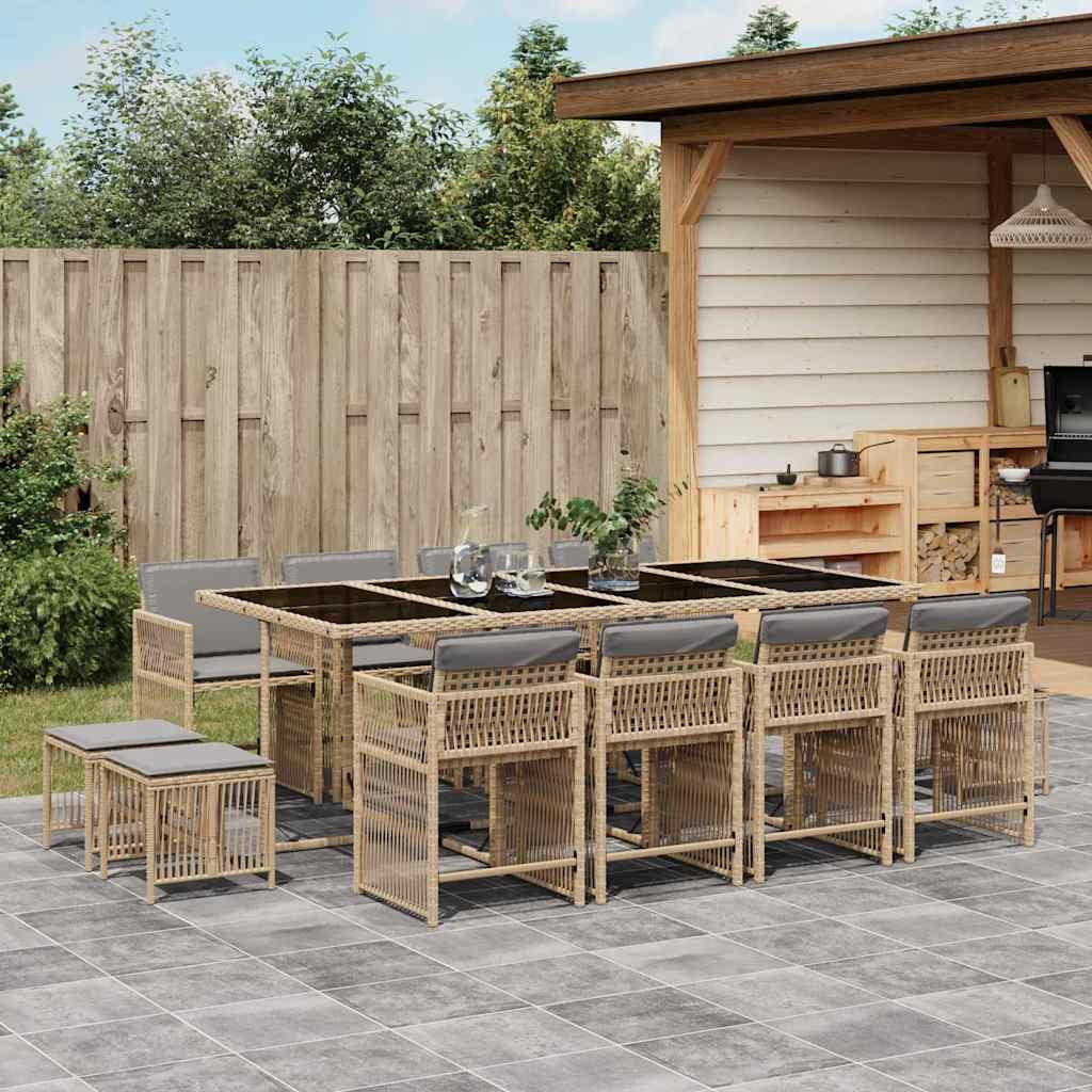 11-Delige Tuinset Met Kussens Poly Rattan