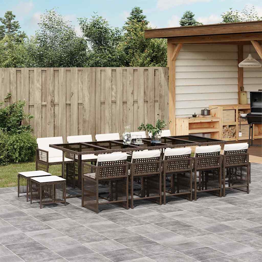 11-Delige Tuinset Met Kussens Poly Rattan