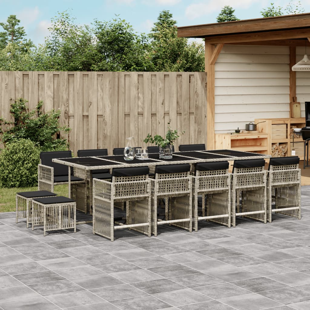 11-Delige Tuinset Met Kussens Poly Rattan