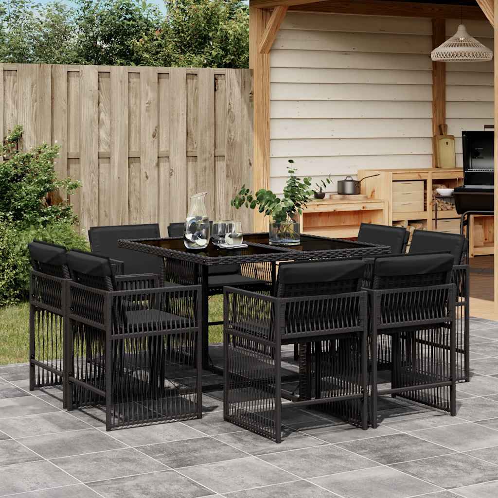 11-Delige Tuinset Met Kussens Poly Rattan