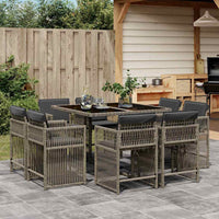 11-Delige Tuinset Met Kussens Poly Rattan