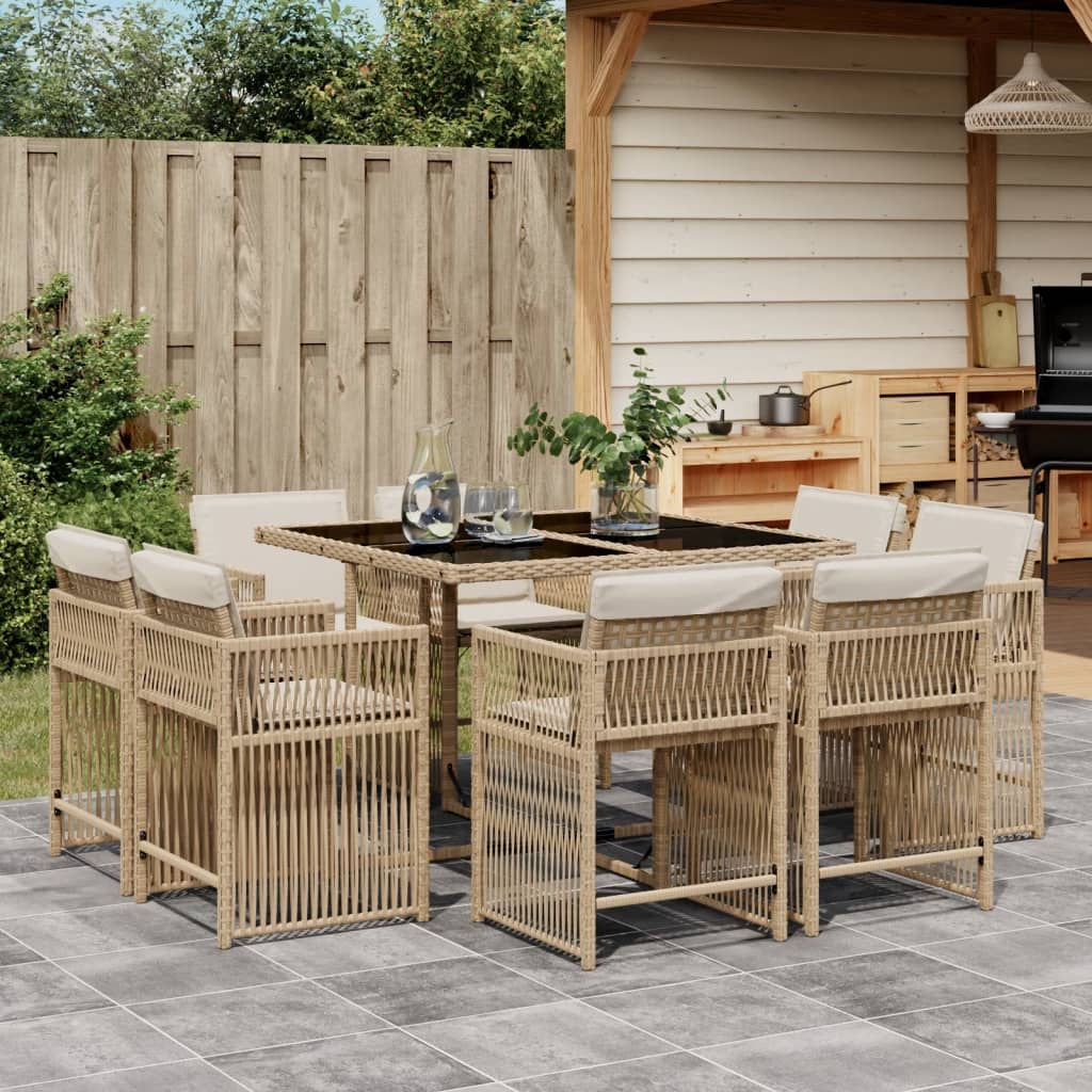 11-Delige Tuinset Met Kussens Poly Rattan