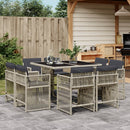 11-Delige Tuinset Met Kussens Poly Rattan