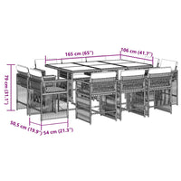 11-Delige Tuinset Met Kussens Poly Rattan