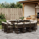 11-Delige Tuinset Met Kussens Poly Rattan