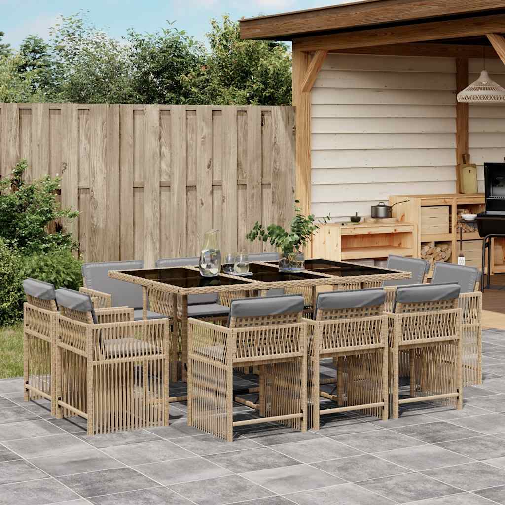 11-Delige Tuinset Met Kussens Poly Rattan