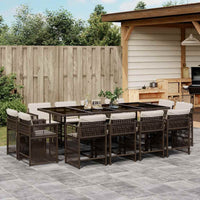11-Delige Tuinset Met Kussens Poly Rattan