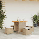 5-Delige Tuinset Met Kussens Poly Rattan