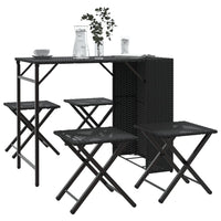5-Delige Tuinset Inklapbaar Poly Rattan
