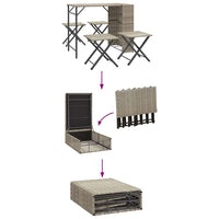 5-Delige Tuinset Inklapbaar Poly Rattan