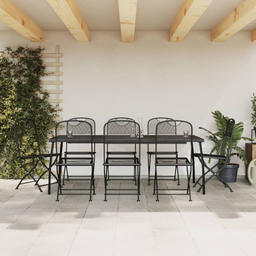 5-Delige Tuinset Metaalgaas Antracietkleurig