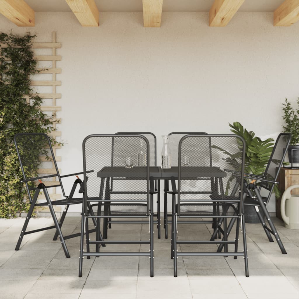 3-Delige Tuinset Metaal Gaas Antracietkleurig