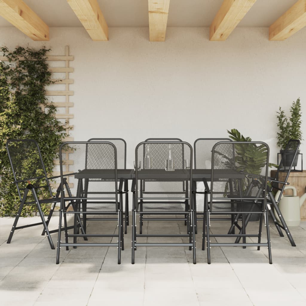 3-Delige Tuinset Metaal Gaas Antracietkleurig