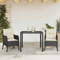 3-Delige Tuinset Met Kussens Poly Rattan