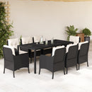 3-Delige Tuinset Met Kussens Poly Rattan