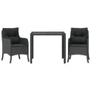 3-Delige Tuinset Met Kussens Poly Rattan