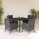 3-Delige Tuinset Met Kussens Poly Rattan