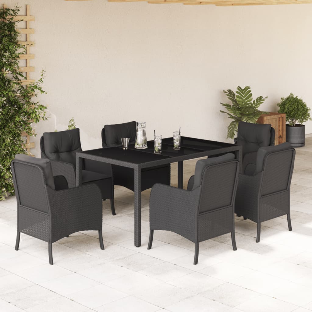3-Delige Tuinset Met Kussens Poly Rattan