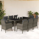 3-Delige Tuinset Met Kussens Poly Rattan