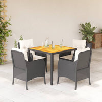 5-Delige Tuinset Met Kussens Poly Rattan