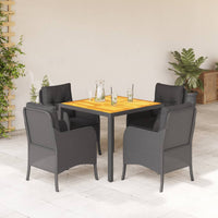 5-Delige Tuinset Met Kussens Poly Rattan
