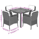 5-Delige Tuinset Met Kussens Poly Rattan