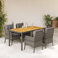 5-Delige Tuinset Met Kussens Poly Rattan
