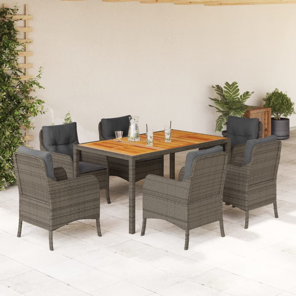 5-Delige Tuinset Met Kussens Poly Rattan