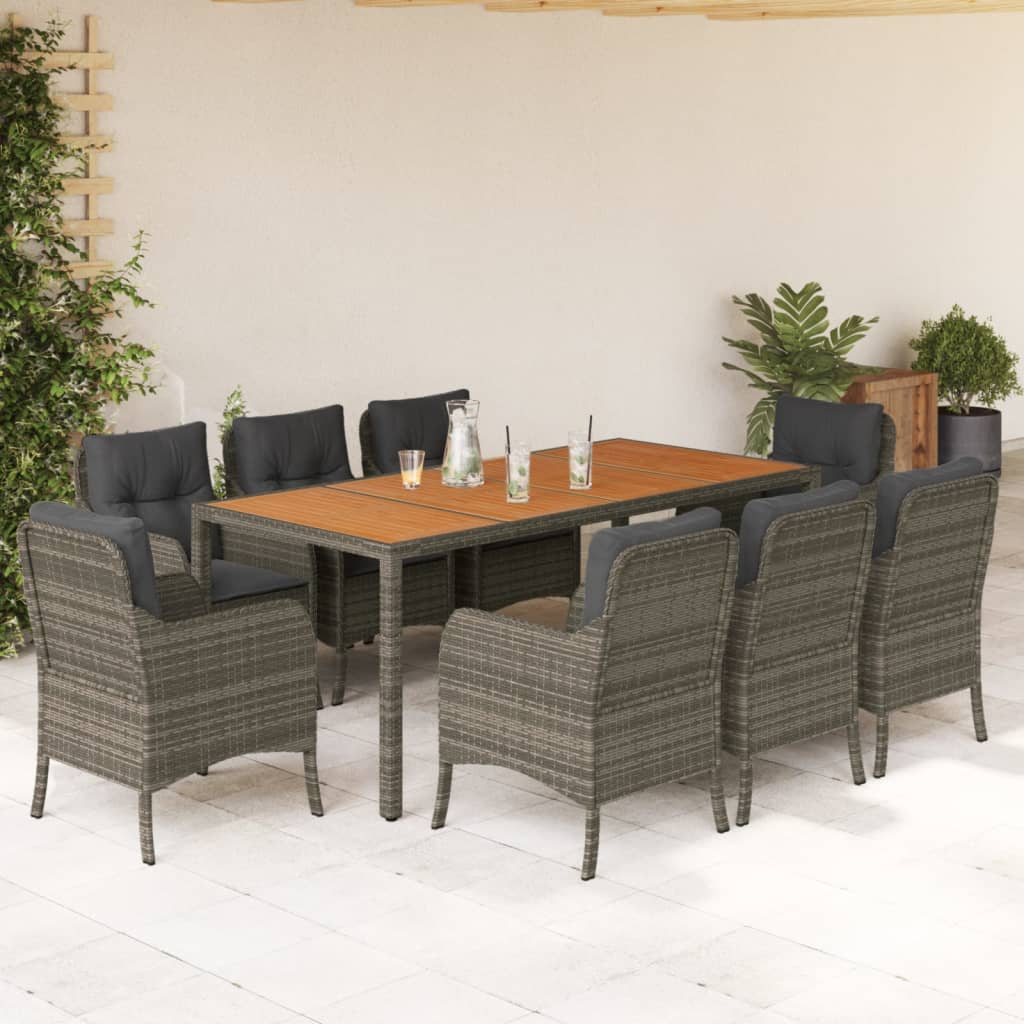 5-Delige Tuinset Met Kussens Poly Rattan