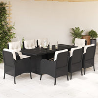 9-Delige Tuinset Met Kussens Poly Rattan