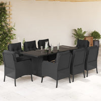 9-Delige Tuinset Met Kussens Poly Rattan