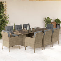 9-Delige Tuinset Met Kussens Poly Rattan